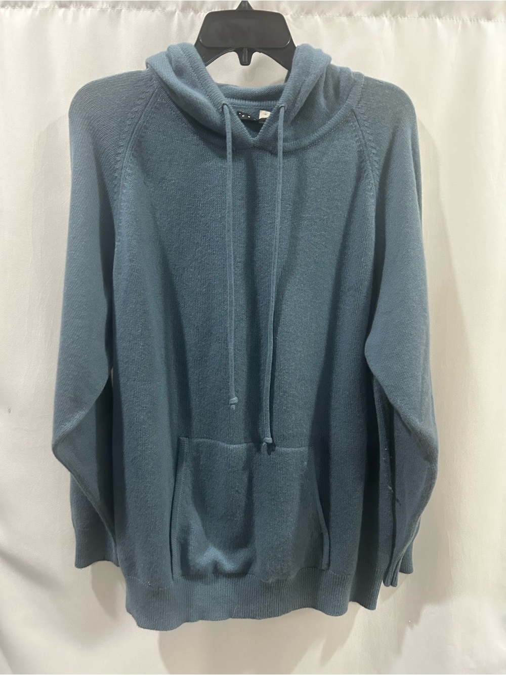 Men's Blue Hooded Scottish Knit 100% Cashmere Sweater